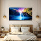 Vibrant Landscape Waterfall Wall Art Canvas Office Home Room Framed 80x45cm