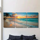 3pcs Beach Sunset Triptych Palm Trees Vibrant Sky Metal Print Ready to Hang Art