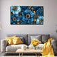 Modern Blue Floral Elegant Wall Art canvas office home room framed 120x60cm