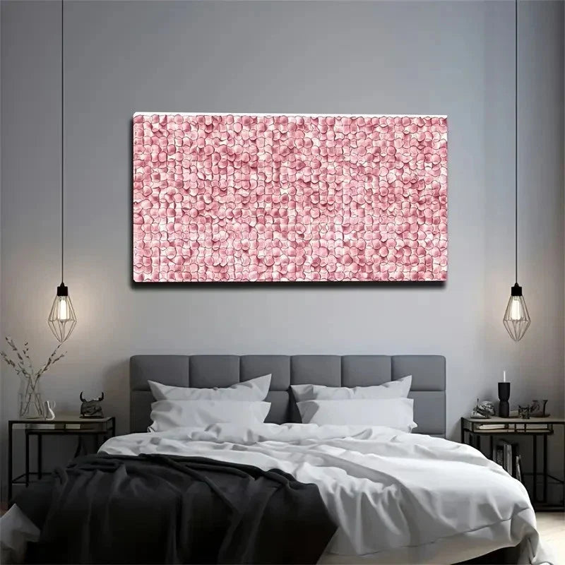 Harmonious Floral Pattern Pink Wall Art Canvas Office Home Room Framed 120x60cm