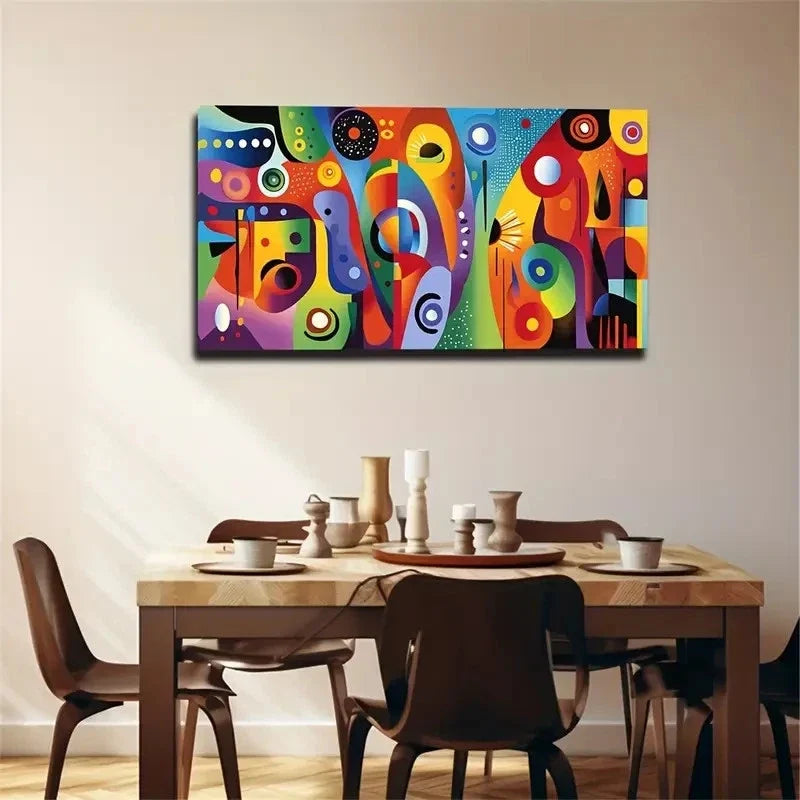 Modern Abstract Color Graphics Wall Art Canvas Office Home Room Framed 80x45cm