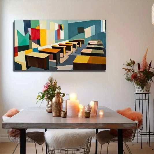 Neat Classroom Suitable Wall Art Canvas Office Home Room Framed 120x60cm