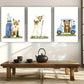 3pcs Whimsical Animal Golf Decor Prints Metal Print Ready to Hang Art