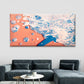 Flat Lay Mixed Paint Orange Wall Art Canvas Office Home Room Framed 80x45cm