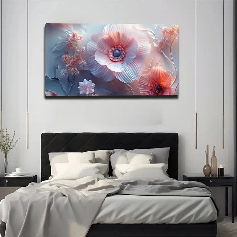Realistic Layered Petals Modern Wall Art Canvas Office Home Room Framed 120x60cm