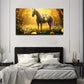 Majestic Horse In A Golden-Lit Wall Art Canvas Office Home Room Framed 120x60cm