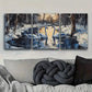 3pcs Elegant Swan Lake Scene, Metal Print Ready to Hang Art