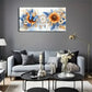Two Blue Butterflies Sunflower Wall Art Canvas Office Home Room Framed 120x60cm