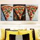 3pcs Tomato flavored pizza Art Painting Metal Print Ready to Hang Art