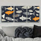 3pcs A Pattern of Fish Culture Perfect Wall Art Set Canvas Framed 40x60cm - High Quality Print 100% Australian Made Wall Canvas Ready to Hang