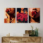 3pcs Black Girl Art Floral Black Woman Metal Print Ready to Hang Art