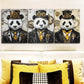 3pcs Cyberpunk panda Art Painting Metal Print Ready to Hang Art