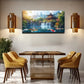 Blooming Trees Mountains Wall Art Canvas Office Home Room Framed 120x60cm
