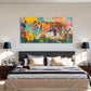 Vibrant Colorful Abstract Tiger Wall Art Canvas Office Home Room Framed 120x60cm