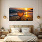 Beach Heart Waves Wall Art Canvas Office Home Room Framed 80x45cm