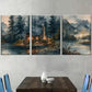 3pcs Modern Forest Mountain Cabin Landscape Wall Art Set Canvas Framed 40x60cm - High Quality Print 100% Australian Made Wall Canvas Ready to Hang