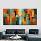 Vibrant Geometric Patterns Wall Art Canvas Office Home Room Framed 80x45cm