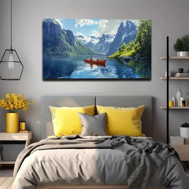 The Lake Water As Clear Wall Art Canvas Office Home Room Framed 80x45cm