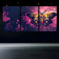 3pcs Beautiful Fluffy Moth Colourful Metal Print Ready to Hang Art