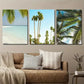 3pcs Tropical Palm Tree Beach Landscape Wall Art Set Canvas Framed 40x60cm - High Quality Print 100% Australian Made Wall Canvas Ready to Hang