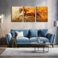 3pcs Fiery Horse Painting  Wall Art Set Canvas Framed 40x60cm - High Quality Print 100% Australian Made Wall Canvas Ready to Hang