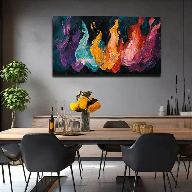 Presented In A Flame Like Form Wall Art Canvas Office Home Room Framed 120x60cm