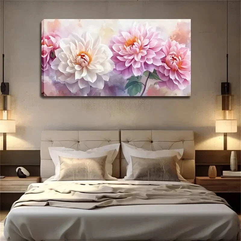 Dense Petals Floral Modern Wall Art Canvas Office Home Room Framed 120x60cm