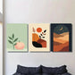 3pcs Modern Abstract Peach, Sunset, and Night Sky Metal Print Ready to Hang Art