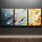 3pcs Watercolor Koi Fish and Fall Leaves Perfect Wall Art Set Canvas Framed 40x60cm - High Quality Print 100% Australian Made Wall Canvas Ready to Hang