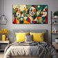 Funny Clown Perfect Wall Art Canvas Office Home Room Framed 80x45cm