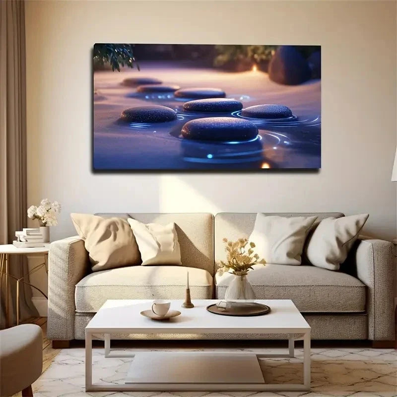 Orderly Fantasy Stone Nature Wall Art Canvas Office Home Room Framed 120x60cm