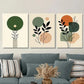 3pcs Modern Abstract Botanical Minimalist Plant Wall Art Set Canvas Framed 40x60cm - High Quality Print 100% Australian Made Wall Canvas Ready to Hang