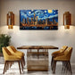 Modern City Night Skyline Wall Art Canvas Office Home Room Framed 120x60cm