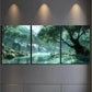 3pcs Green Trees and Clear Water Decoration Wall Art Set Canvas Framed 40x60cm - High Quality Print 100% Australian Made Wall Canvas Ready to Hang