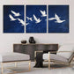 3pcs Elegant White Birds in Flight Prefect Wall Art Set Canvas Framed 40x60cm - High Quality Print 100% Australian Made Wall Canvas Ready to Hang