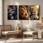 3pcs Funny Animals Dressed in Fancy Metal Print Ready to Hang Art