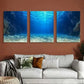 3pcs Ocean Depths Underwater View Wall Art Set Canvas Framed 40x60cm - High Quality Print 100% Australian Made Wall Canvas Ready to Hang