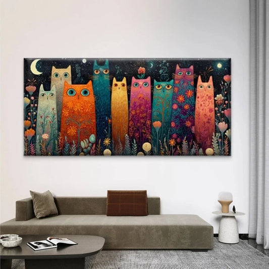 Cosmic Background, Florals Wall Art Canvas Office Home Room Framed 120x60cm