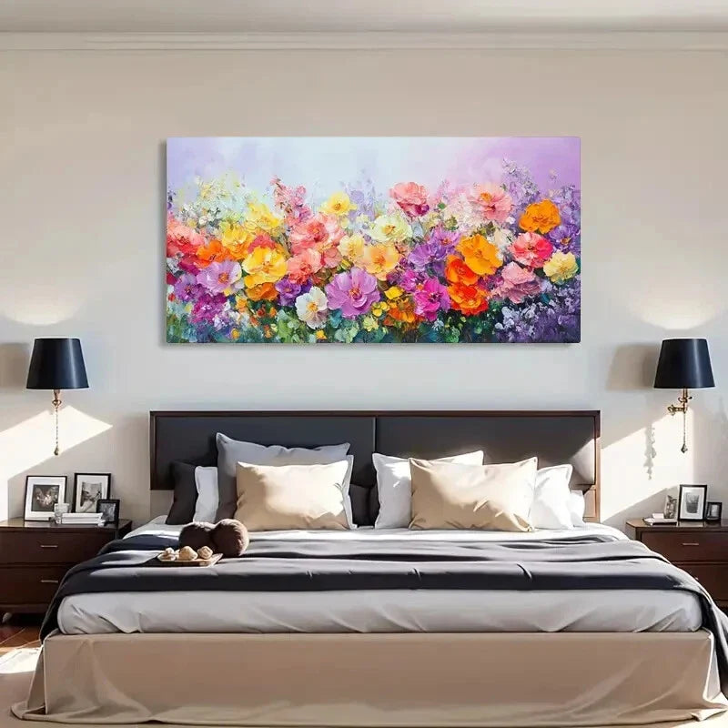 Vibrant Colorful Petals Perfect Wall Art Canvas Office Home Room Framed 120x60cm