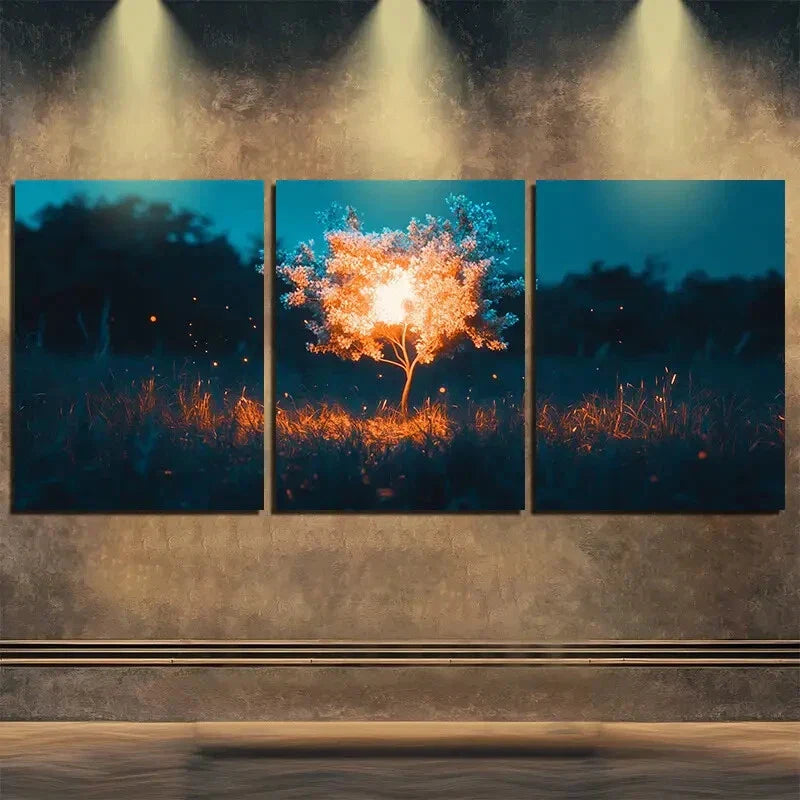 3pcs Featuring An Autumn Dark Light Tree Perfect Wall Art Set Canvas Framed 40x60cm - High Quality Print 100% Australian Made Wall Canvas Ready to Hang