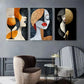 3pcs Modern Abstract Woman Minimalist Metal Print Ready to Hang Art