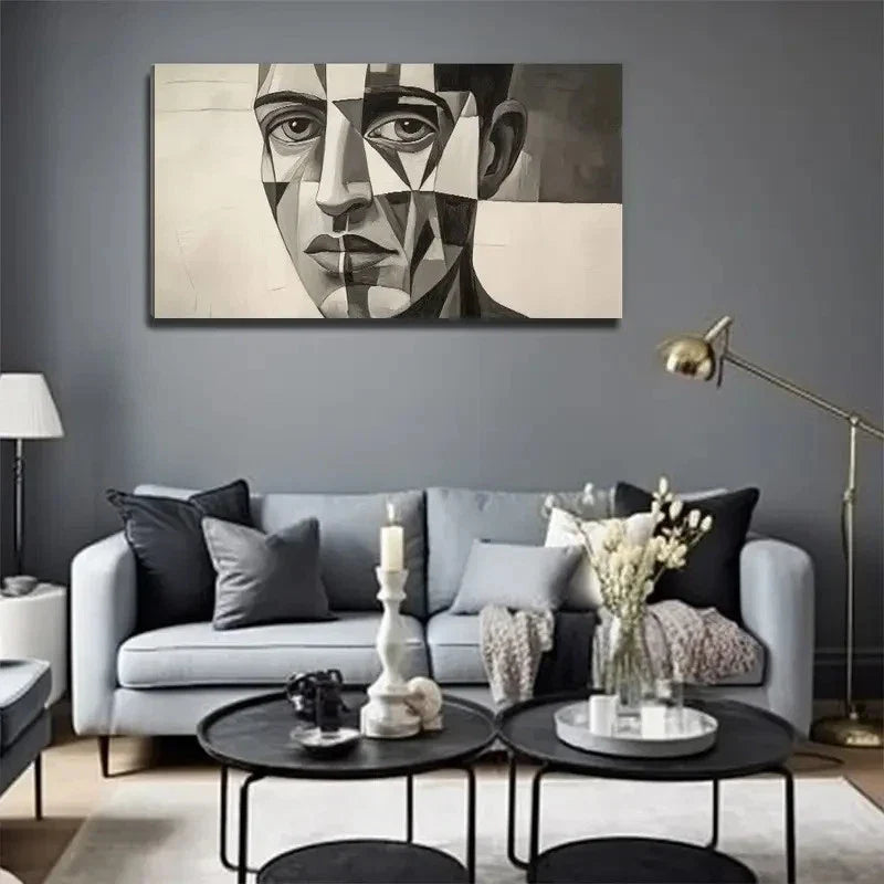 Men'S Face Perfect Wall Art Canvas Office Home Room Framed 120x60cm