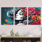 3pcs Floral Crown Boho Portrait Metal Print Ready to Hang Art