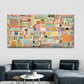 Pastel Abstract Geometric Block Wall Art Canvas Office Home Room Framed 120x60cm