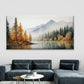 Autumn Mountain Lake Wall Art Canvas Office Home Room Framed 120x60cm