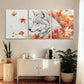 3pcs Wolf Head & Shoulders Autumn Leaves Metal Print Ready to Hang Art