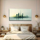Gradient Blue Green Cityscape Wall Art canvas office home room framed 120x60cm