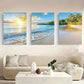3pcs Beach Art With Palm Tree Metal Print Ready to Hang Art