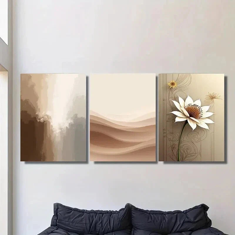 3pcs Luxury Modern Abstract Metal Print Ready to Hang Art