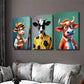 3pcs Colorful Cow Modern Farmhouse Animal Wall Art Set Canvas Framed 40x60cm - High Quality Print 100% Australian Made Wall Canvas Ready to Hang
